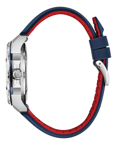 Imagen 2 de 7 de 98a225 Reloj Bulova Mecanic Marine Star Para Caballero Azul/