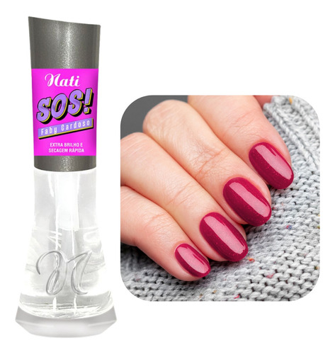 Esmalte Nati Extra Brilho E Secagem Rápida Tratamento Verniz Cor Incolor