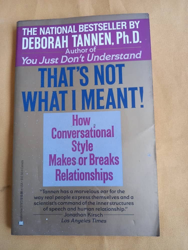 Book C - That`s Niy What I Meant ! - Deborah Tannen Ph D