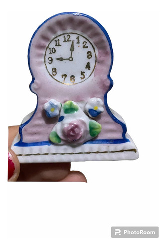 Yh Antiguo Adorno Reloj Japon Pintado A Mano Porcelana 1945