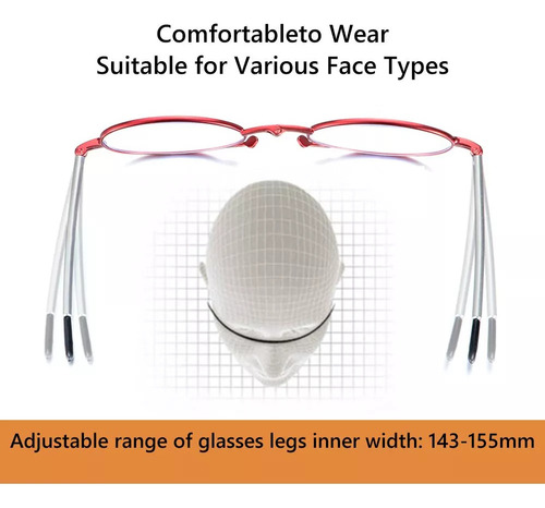 5 Gafas De Ordenador Plegables, Gafas De Lectura Con Luz