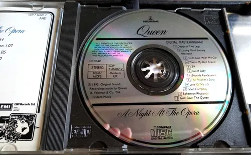 Queen - A Night At The Opera Cd England Uk 1975 1992 Caba