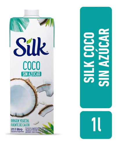 Bebida A Base De Coco Sin Azucar Silk  X 1 L Pack X 12u