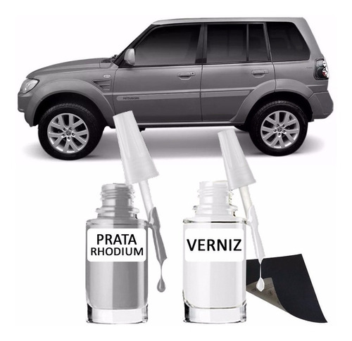 Tinta Tira Risco Retoque Mitsubishi Prata  Rhodium