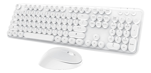 Combo De Teclado Y Mouse Inalmbricos Blancos, Teclado Inalmb