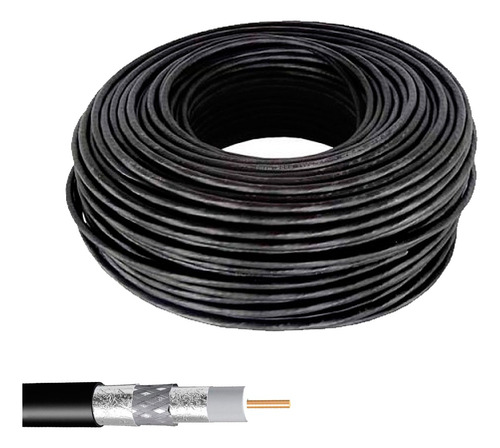 Cable Coaxial Rg6 Por Metros Triple Blindaje Malla 90%