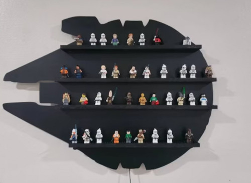 Repisa Star Wars De Madera Para Lego 55cm Halcón Milenario