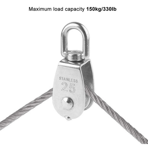 6pcs Rodillos Polea Única Elevación M25 Con Carga 330 Lb