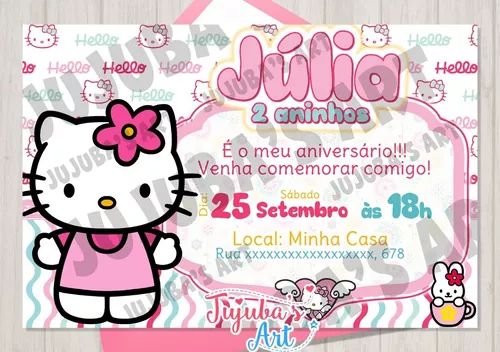 convite hello kitty para imprimir  Hello kitty, Desenho da hello