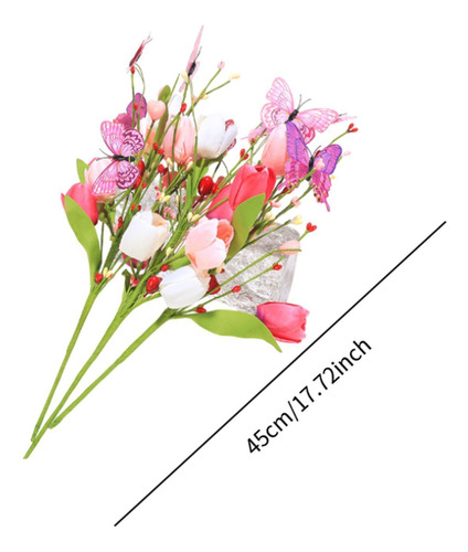 Flores Artificiales, Tulipanes, Ramo, Adornos, 3 Piezas