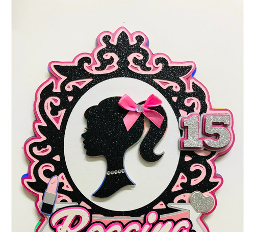 Caketopper Letrero De Cumpleaños Para Pastel De Barbie