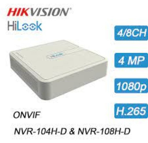 Grabador Nvr Hikvision Hilook Nvr-104h-d/4p 4mp H265+ Sata 