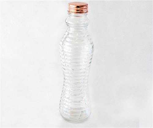 Botella De Vidrio Para Agua ,jugos Con Tapa Cobre 500ml