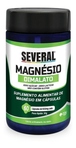 Magnésio Dimalato Suplemento Alimentar 60 Cápsulas - Several