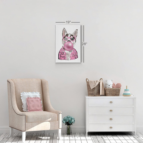 Retrato De Perro Husky Smile Art Design En Lienzo Impreso