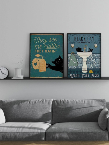 Imagen 8 de 8 de Lienzo Decorativo Gatos Divertidos