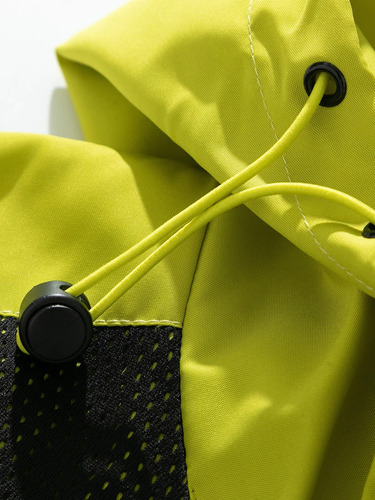 Chaqueta Exterior Con Capucha Y Bloques De Color Para Hombre