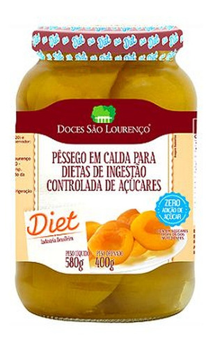 Pessego Em Calda Diet Sâo Lourenço 580g