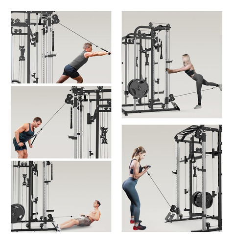 Smith Machine, Estante Multifuncional Con Barra Smith