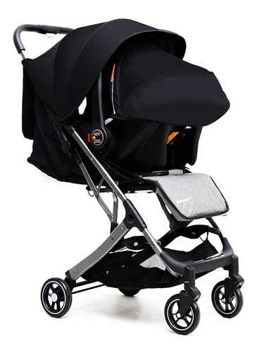 Imagen 6 de 6 de Cochecito de paseo Fisher-Price Confort negro con chasis color plateado