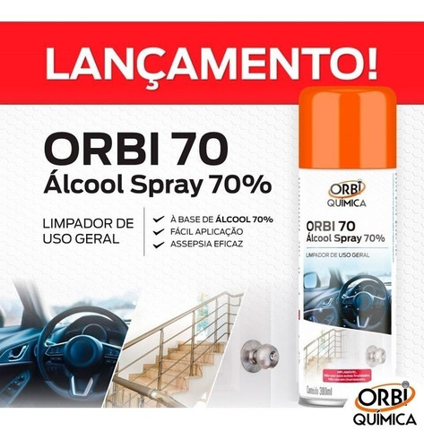 Imagem 4 de 5 de Kit 5 Alcool Gel 70% Antisséptico Bactericida Orbi 100g