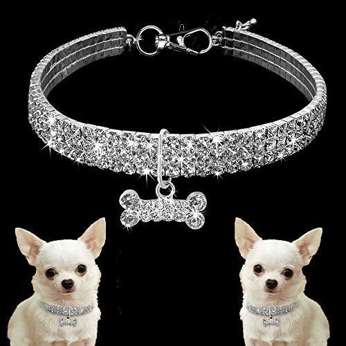 Perros Reino Increíble 3 Filas Rhinestones Collar Pet 8qndl