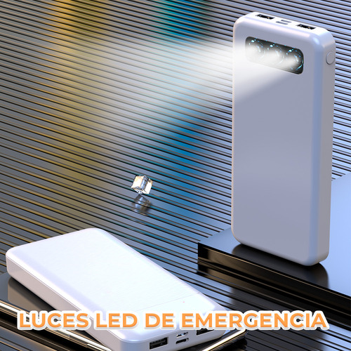 Power Bank Batería Portátil 10,000 Mah 2.1a + 2 Puertos USB Color Blanco Ele-Gate