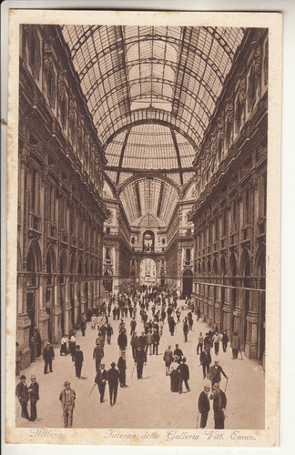 Antigua Postal De Galleria Vittorio Emanuele Milano Italia 