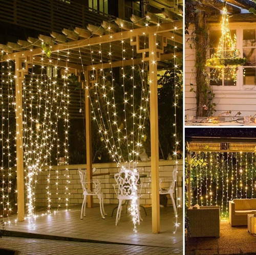 Imagen 1 de 6 de Cortinas De Luces Led 3x3metros 300 Leds Usb 8 Modos