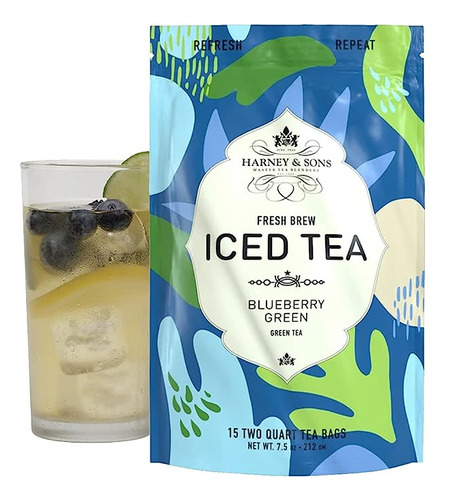 Harney & Sons Blueberry Green Fresh Brew Iced Tea | 15ct, Br
