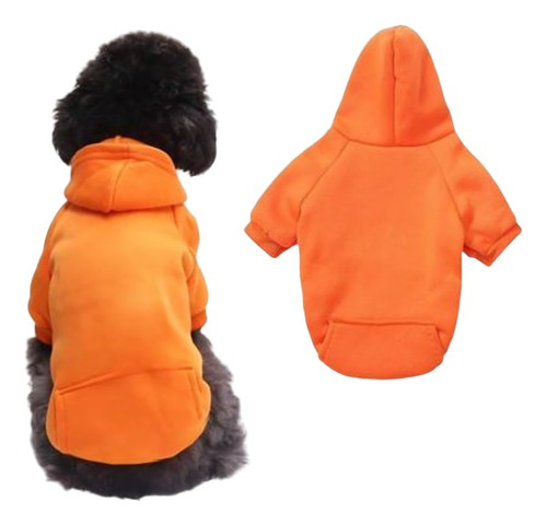 Ropa Para Mascotas Naranja Con Capucha Y Bolsillos S M L Xl