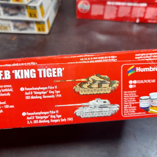 Imagem 3 de 8 de Plastimodelo Kit 2 Tanque Alemão Ww2 King Tiger 1:75 Airfix