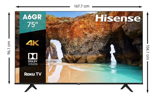 Imagen 2 de 7 de Hisense 4k Uhd A6gr Tv 75 Pulgadas (75a6gr 2021)