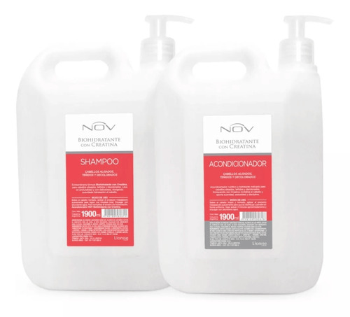 Shampoo Y Acondicionador Nov Biohidratante Con Creatina X 1900ml C/ Bomba