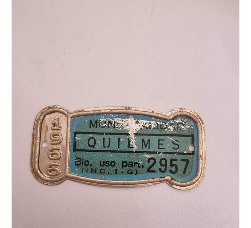 Patente De Bicicleta Original Quilmes 1966