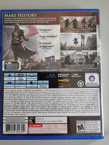 Assassin's Creed Unity Ps4 (Usado)