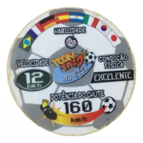 Tazo Toon- Na Copa- Ponta Direita- N. 07 Prata- Elma Chips (Usado)