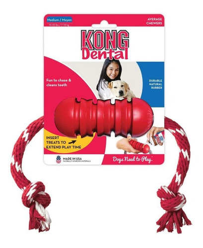 Imagen 1 de 7 de Kong Dental Con Soga - Medium