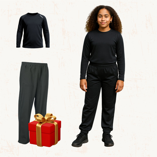 Remera Térmica + Pantalon Regalo Niños Manga Larga Frisada