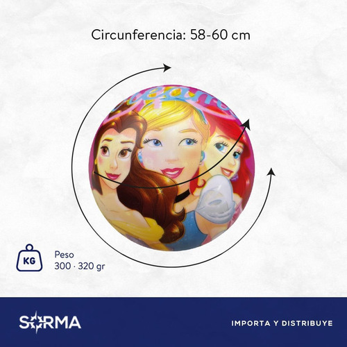Imagen 4 de 8 de Pelota Goma Mickey/princesas Licencia Oficial Disney