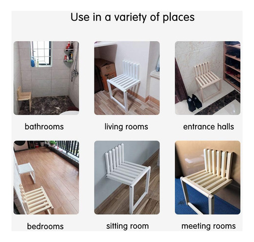 Silla Plegable De Madera Para Pared Con Patas De Apoyo