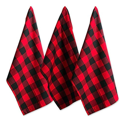 Dii Cotton Buffalo Check Plaid Dish Toallas 20x30 Juego De 3