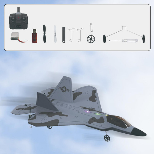 Avión De Control Remoto F22 Fighter Epp Espuma 4 Canales