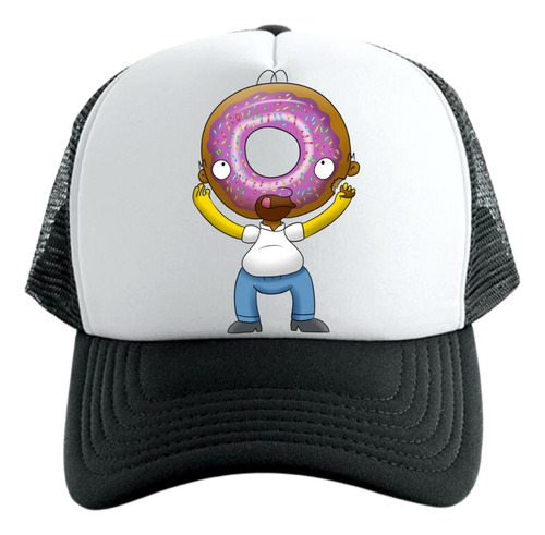 Gorra Tipo Trucker Negra Homero Simpson Cara De Dona