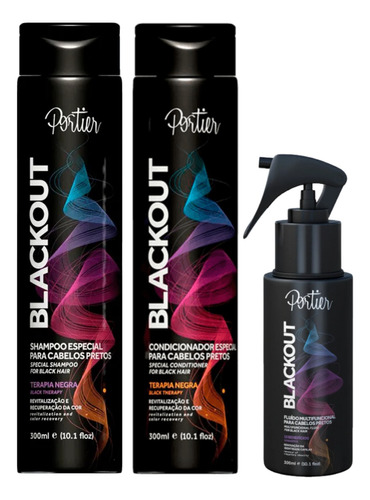 Portier Blackout Shampoo E Condicionador + Fluído Original!