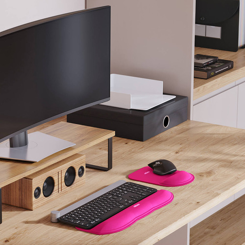 Mousepad Ergonômico Em Neoprene Nr17 Previne Ler Dort Reliza Cor Compact Rosa Desenho Impresso Liso
