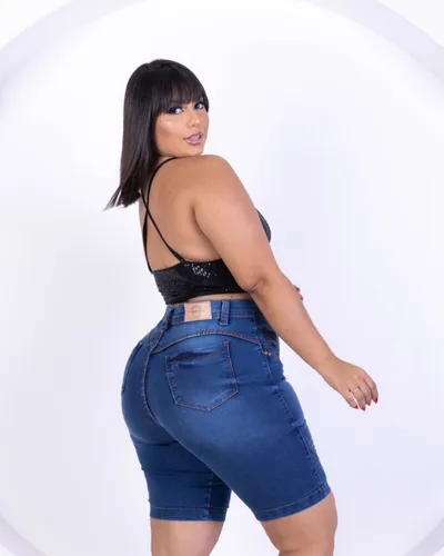 Short Feminino Jeans Plus Size Lycra Levanta Bumbum Moda