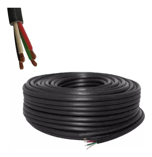 Cable Electrico Uso Rudo De Cobre 4x14 Awg Rollo 20 Mts