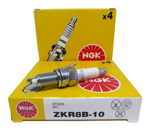 Kit X4 Bujías Ngk Zkr8b-10 Original Fiat Fiorino 1.4 8v Evo
