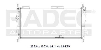 Radiador Chevrolet Chevy 2004-2005 L4 1.4/1.6 Lts Largo Aut